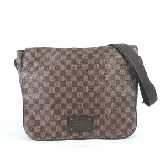 LOUIS VUITTON N51211 Damier Brooklyn MM Bag Shoulder Canvas Women's Ebene Brown - Picture 1 of 10